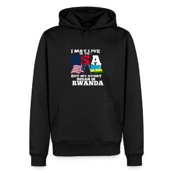 Rwanda - Sweat à capuche Premium bio Homme - noir - Devant - Nico (187cm)