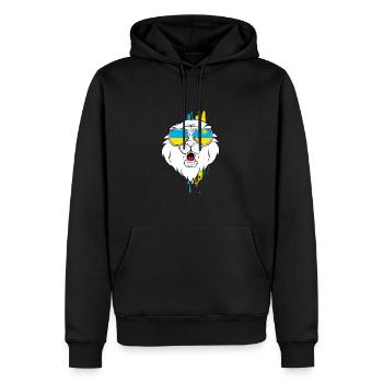 Rwanda - Sweat à capuche Premium bio Homme - noir - Devant - Nico (187cm)