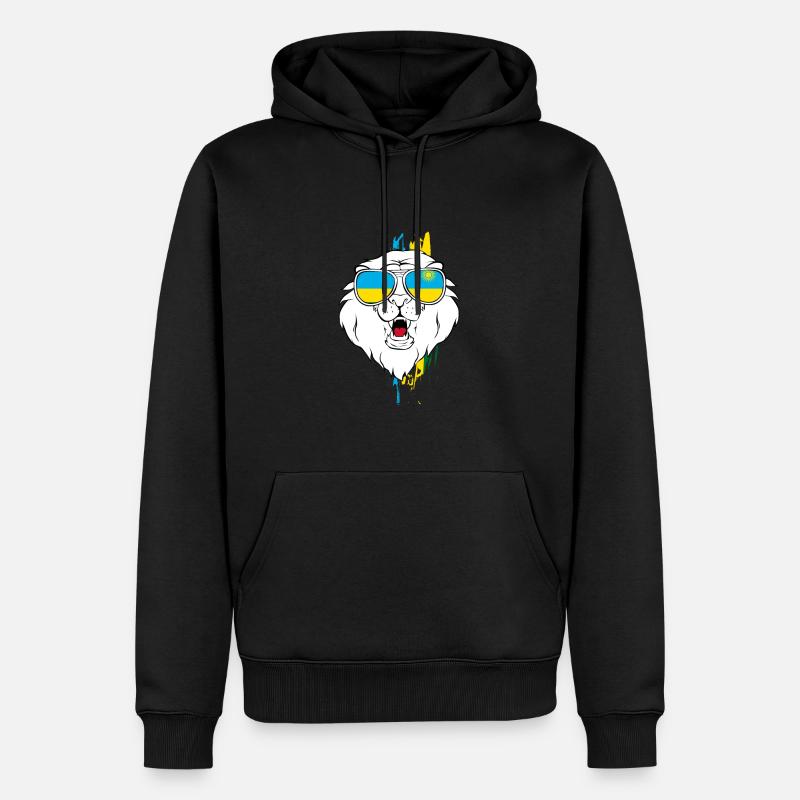 Rwanda - Männer Premium Bio Hoodie - Schwarz