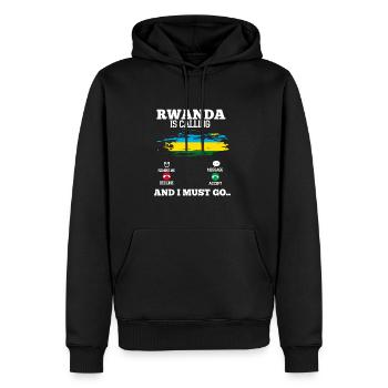 Rwanda - Sweat à capuche Premium bio Homme - noir - Devant - Nico (187cm)