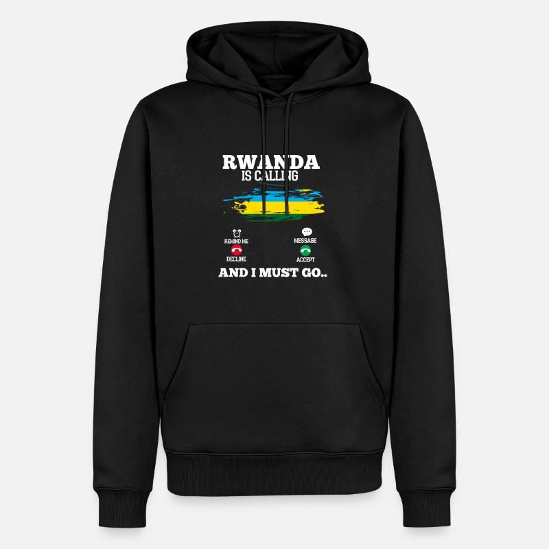 Rwanda - Sweat à capuche Premium bio Homme - noir