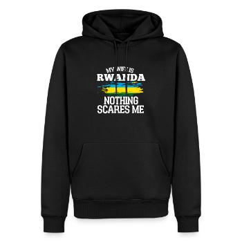 Rwanda - Sweat à capuche Premium bio Homme - noir - Devant - Nico (187cm)