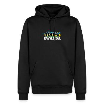 Rwanda - Sweat à capuche Premium bio Homme - noir - Devant - Nico (187cm)