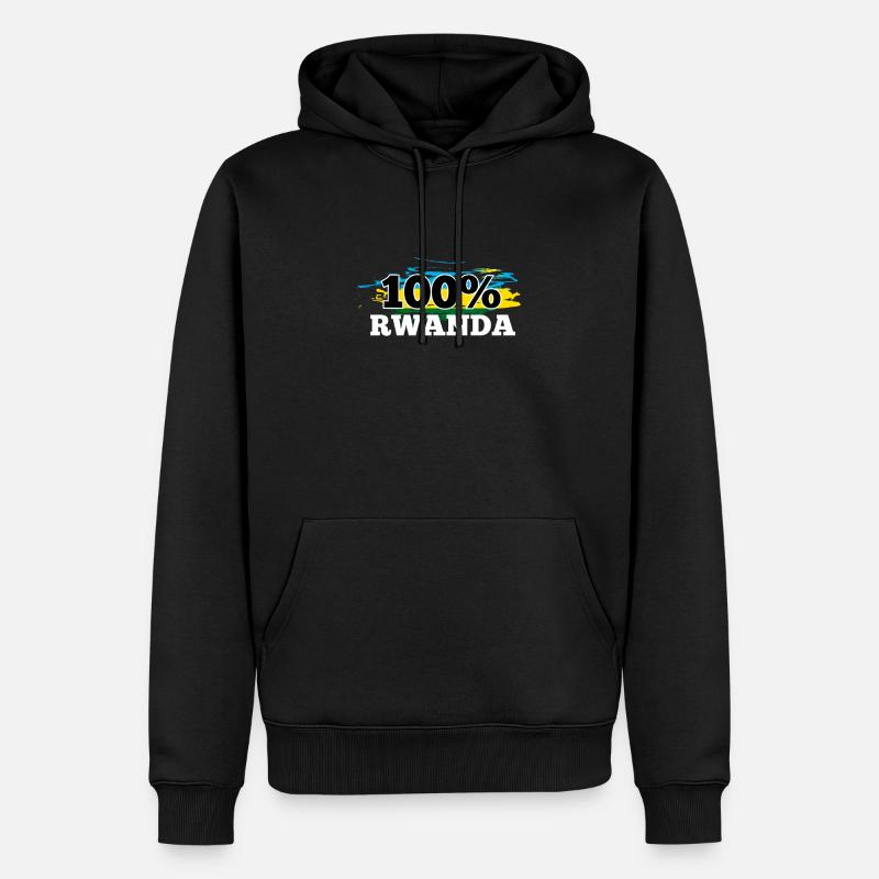 Rwanda - Männer Premium Bio Hoodie - Schwarz
