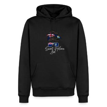 Saint Helena - Männer Premium Bio Hoodie - Schwarz - Vorne - Nico (187cm)