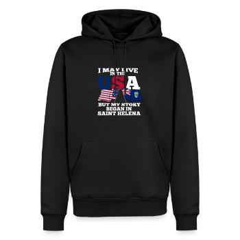 Saint Helena - Männer Premium Bio Hoodie - Schwarz - Vorne - Nico (187cm)