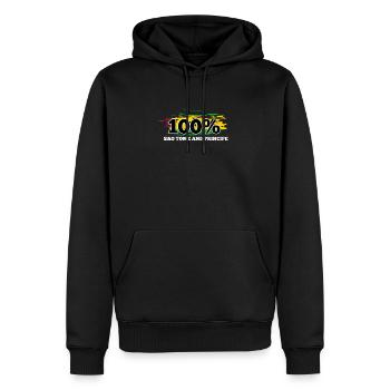 São Tomé - Sweat à capuche Premium bio Homme - noir - Devant - Nico (187cm)