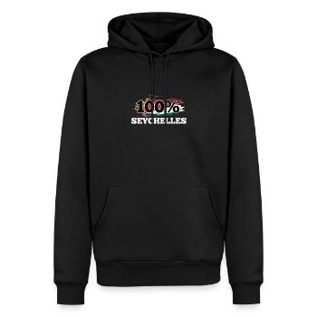 Seychellen - Männer Premium Bio Hoodie - Schwarz - Vorne - Nico (187cm)