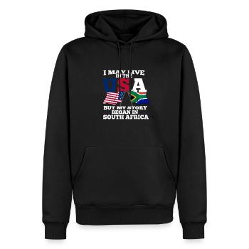 Afrique du Sud - Sweat à capuche Premium bio Homme - noir - Devant - Nico (187cm)
