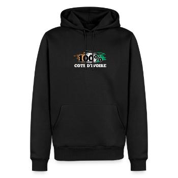 Côte d’Ivoire - Sweat à capuche Premium bio Homme - noir - Devant - Nico (187cm)