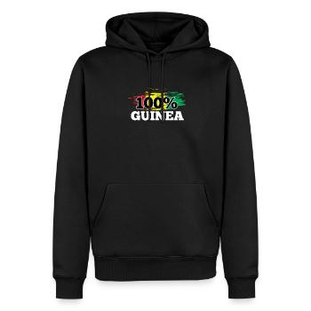 Guinée - Sweat à capuche Premium bio Homme - noir - Devant - Nico (187cm)