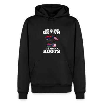 Gambie - Sweat à capuche Premium bio Homme - noir - Devant - Nico (187cm)