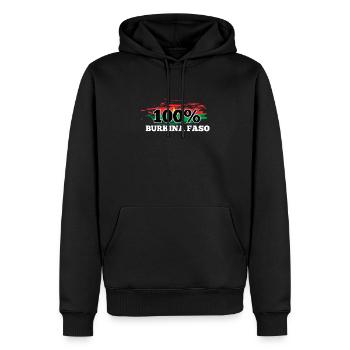 Burkina Faso - Sweat à capuche Premium bio Homme - noir - Devant - Nico (187cm)