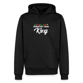 Burkina Faso - Sweat à capuche Premium bio Homme - noir - Devant - Nico (187cm)