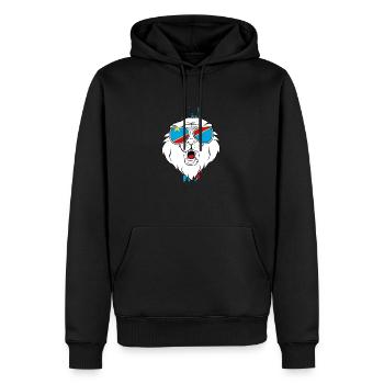 Dschibuti - Männer Premium Bio Hoodie - Schwarz - Vorne - Nico (187cm)