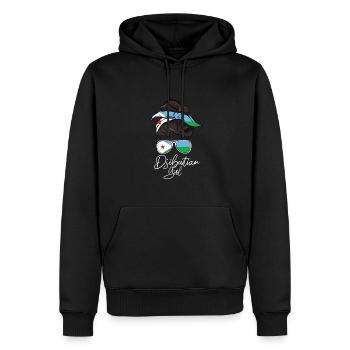 Dschibuti - Männer Premium Bio Hoodie - Schwarz - Vorne - Nico (187cm)