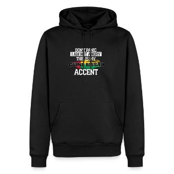 Kenia - Männer Premium Bio Hoodie - Schwarz - Vorne - Nico (187cm)