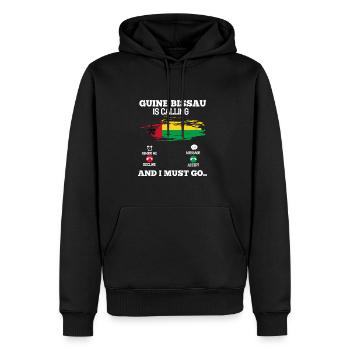 Guinea Bissau - Männer Premium Bio Hoodie - Schwarz - Vorne - Nico (187cm)