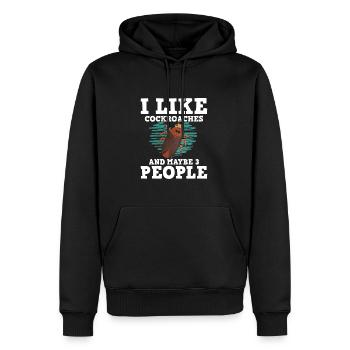 Kakerlake - Männer Premium Bio Hoodie - Schwarz - Vorne - Nico (187cm)
