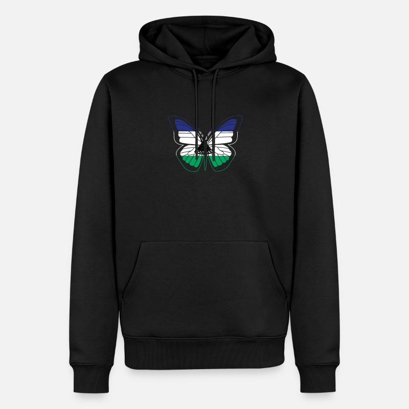 Lesotho - Männer Premium Bio Hoodie - Schwarz