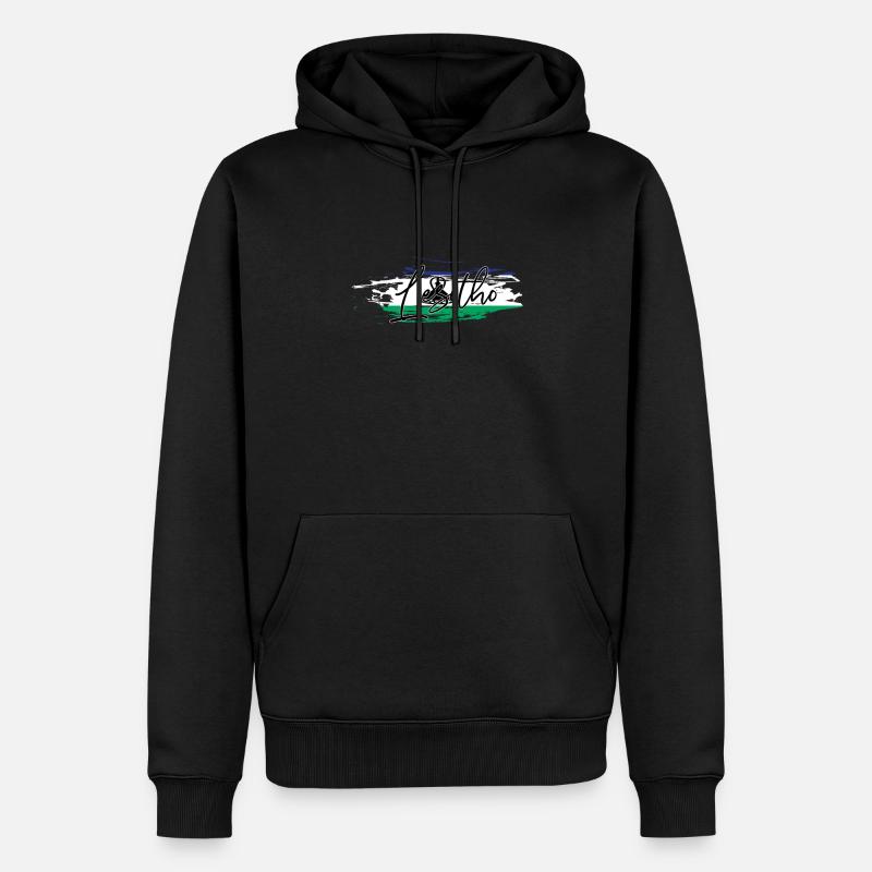 Lesotho - Männer Premium Bio Hoodie - Schwarz