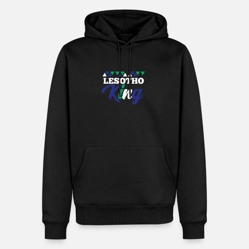 Lesotho - Männer Premium Bio Hoodie - Schwarz