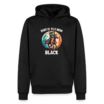 Barrel Racing Dirt ist das neue Schwarz - Männer Premium Bio Hoodie - Schwarz - Vorne - Nico (187cm)