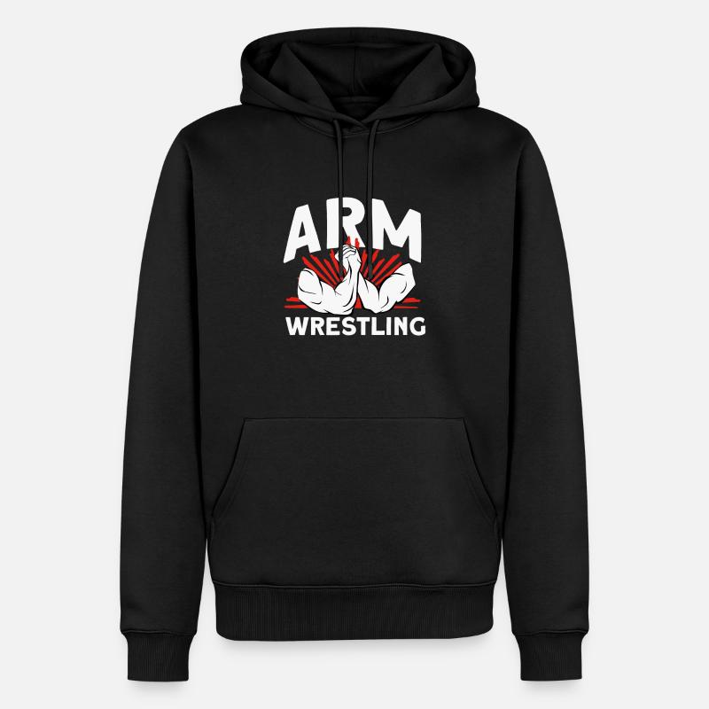 Armdrücken - Männer Premium Bio Hoodie - Schwarz