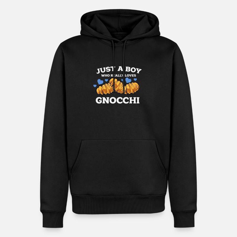 Gnocchi - Männer Premium Bio Hoodie - Schwarz