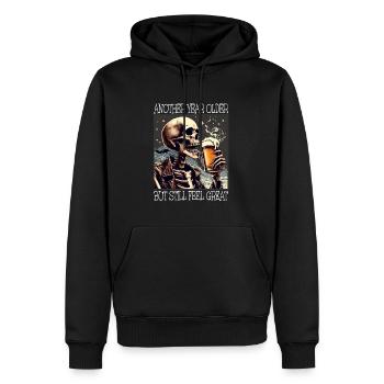 Geburtstag Bier trinken Skelett - Männer Premium Bio Hoodie - Schwarz - Vorne - Nico (187cm)