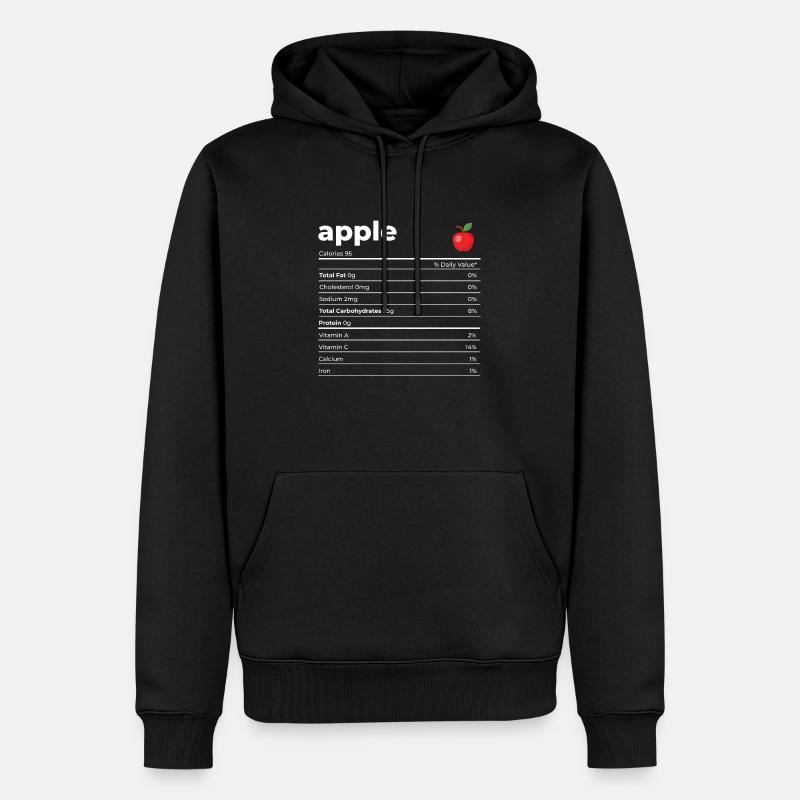 Nutrion infos Apple - Sweat à capuche Premium bio Homme - noir