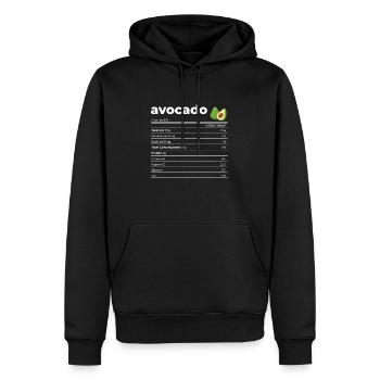 Nährwertangaben Avocado - Männer Premium Bio Hoodie - Schwarz - Vorne - Nico (187cm)