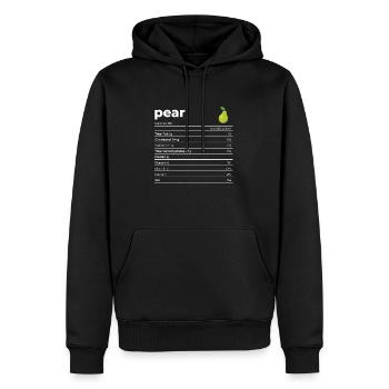 Nutrion Fakten Birne - Männer Premium Bio Hoodie - Schwarz - Vorne - Nico (187cm)