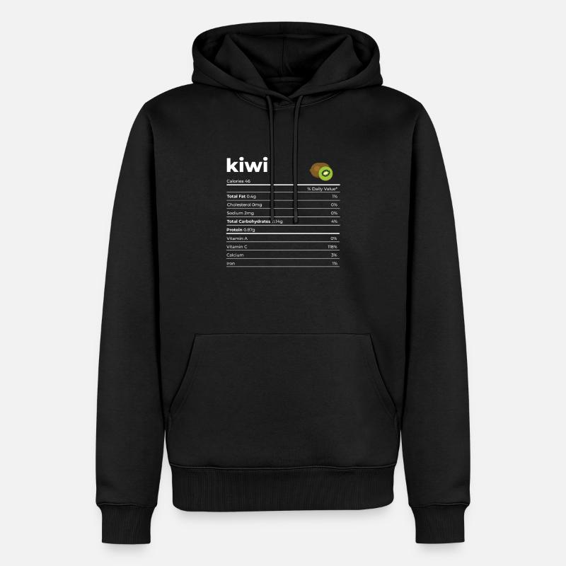 Nutrion infos Kiwi - Sweat à capuche Premium bio Homme - noir