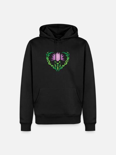 Thistle Flower - Men’s Premium Organic Hoodie - black