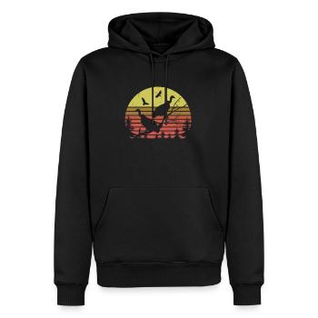 Retro-Geier - Männer Premium Bio Hoodie - Schwarz - Vorne - Nico (187cm)