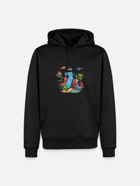Aquarium Fish Gift - Men’s Premium Organic Hoodie - black