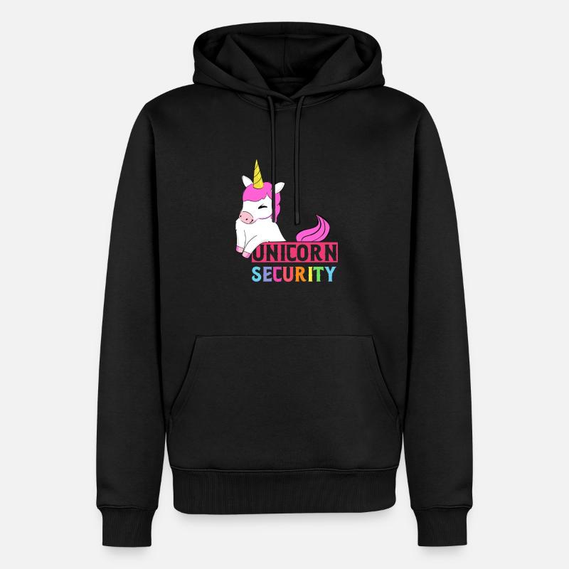 Licorne - Sweat à capuche Premium bio Homme - noir