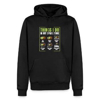 Kiwi - Männer Premium Bio Hoodie - Schwarz - Vorne - Nico (187cm)