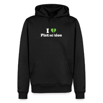 Steak - Männer Premium Bio Hoodie - Schwarz - Vorne - Nico (187cm)