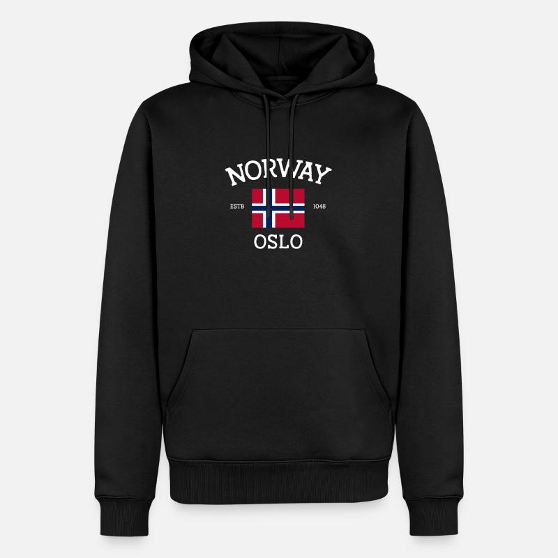 Norvège - Sweat à capuche Premium bio Homme - noir