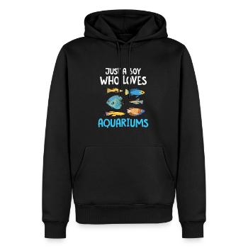 Aquarium - Sweat à capuche Premium bio Homme - noir - Devant - Nico (187cm)