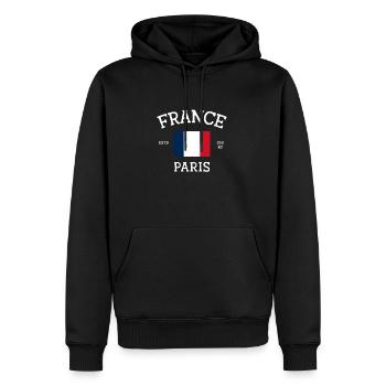 Frankreich - Männer Premium Bio Hoodie - Schwarz - Vorne - Nico (187cm)