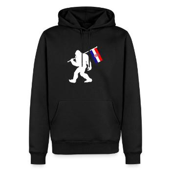 Kroatien Bigfoot - Männer Premium Bio Hoodie - Schwarz - Vorne - Nico (187cm)