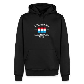 Luxembourg - Sweat à capuche Premium bio Homme - noir - Devant - Nico (187cm)