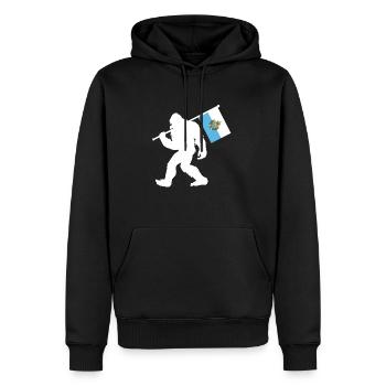 San Marino Bigfoot - Männer Premium Bio Hoodie - Schwarz - Vorne - Nico (187cm)