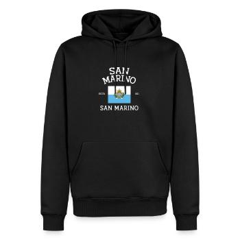San Marino History - Männer Premium Bio Hoodie - Schwarz - Vorne - Nico (187cm)