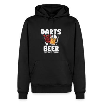 Darts - Männer Premium Bio Hoodie - Schwarz - Vorne - Nico (187cm)