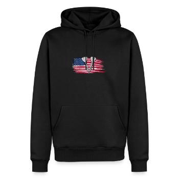 Darts - Männer Premium Bio Hoodie - Schwarz - Vorne - Nico (187cm)
