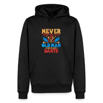 Darts - Männer Premium Bio Hoodie - Schwarz - Vorne - Nico (187cm)